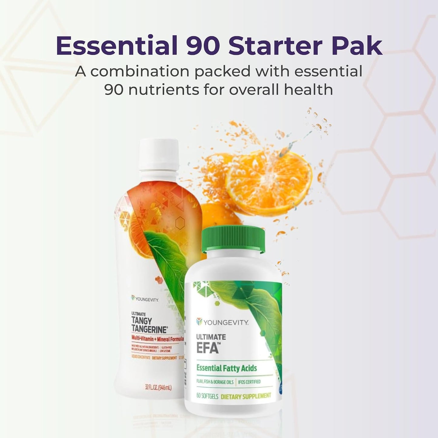 Youngevity Essential 90 Pak - Ultimate All-in-One Multivitamin Combination with Tangy Tangerine and EFA Softgels (30 Servings) - görsel 2
