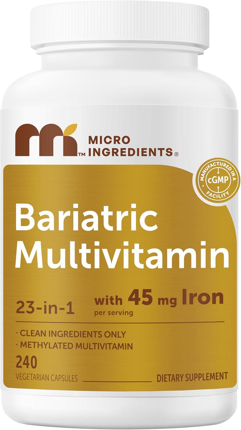 Micro Ingredients Methylated Bariatric Multivitamin with 45mg Iron for Women & Men, 240 Veggie Capsules - görsel 1