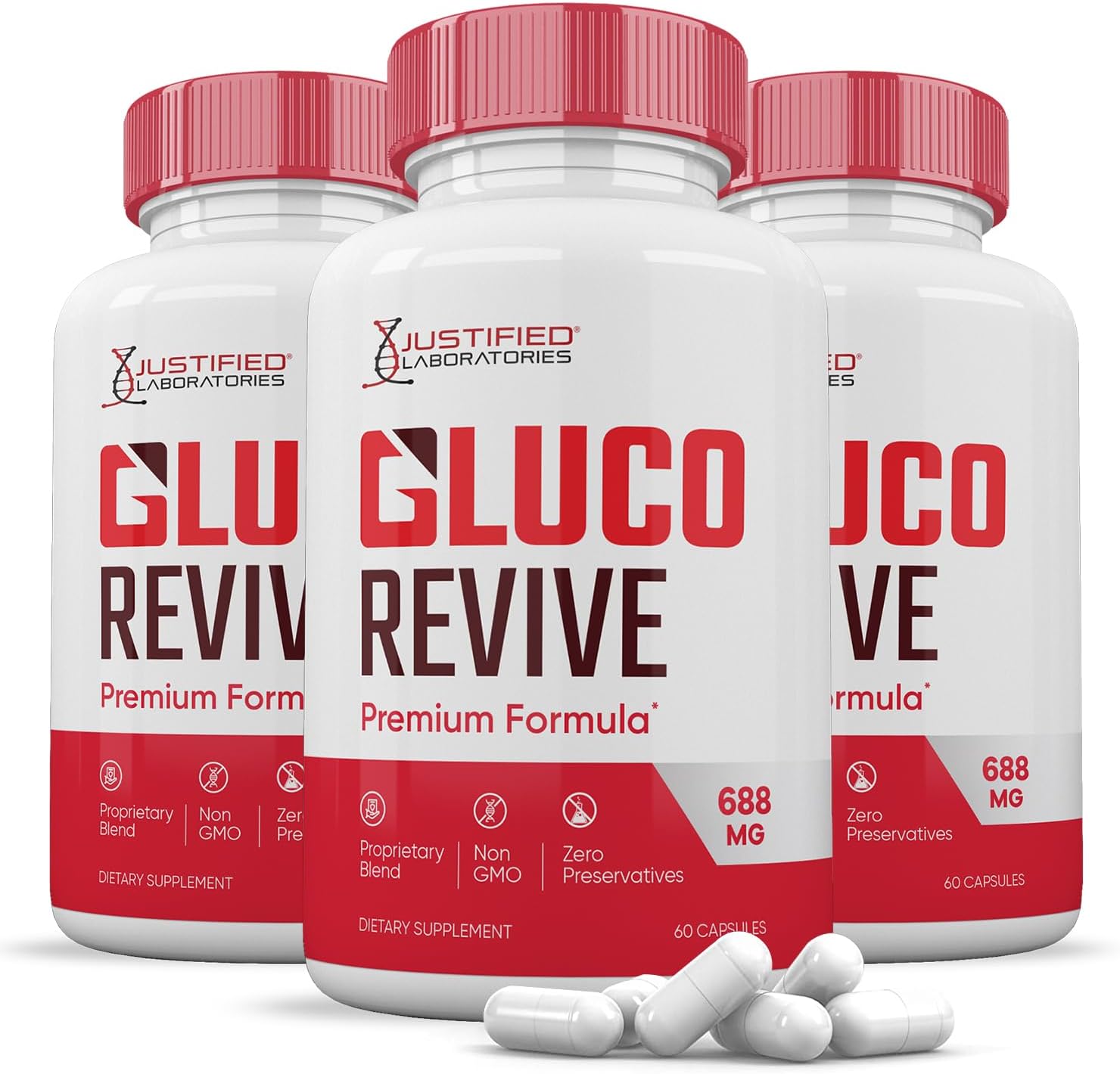 Gluco Revive Capsules 688mg Glyco Support Supplement - 60 Capsules - görsel 8