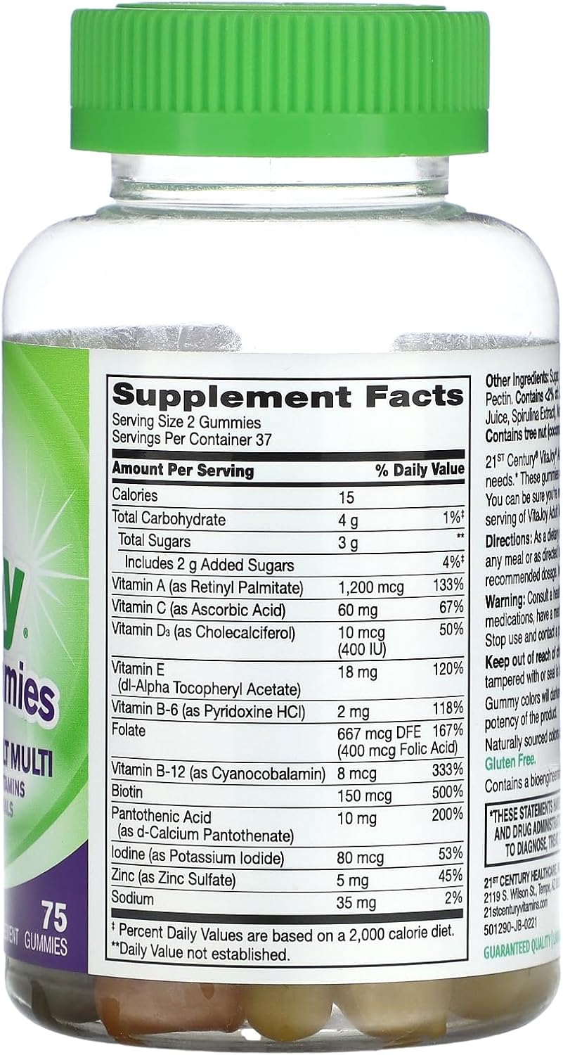 21st Century Vitajoy Multi Gummies, Orange, Cherry and Strawberry, 75 Count - görsel 2