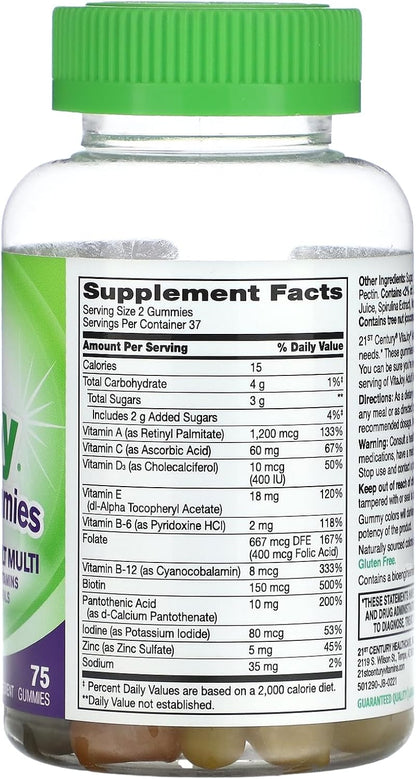 21st Century Vitajoy Multi Gummies, Orange, Cherry and Strawberry, 75 Count