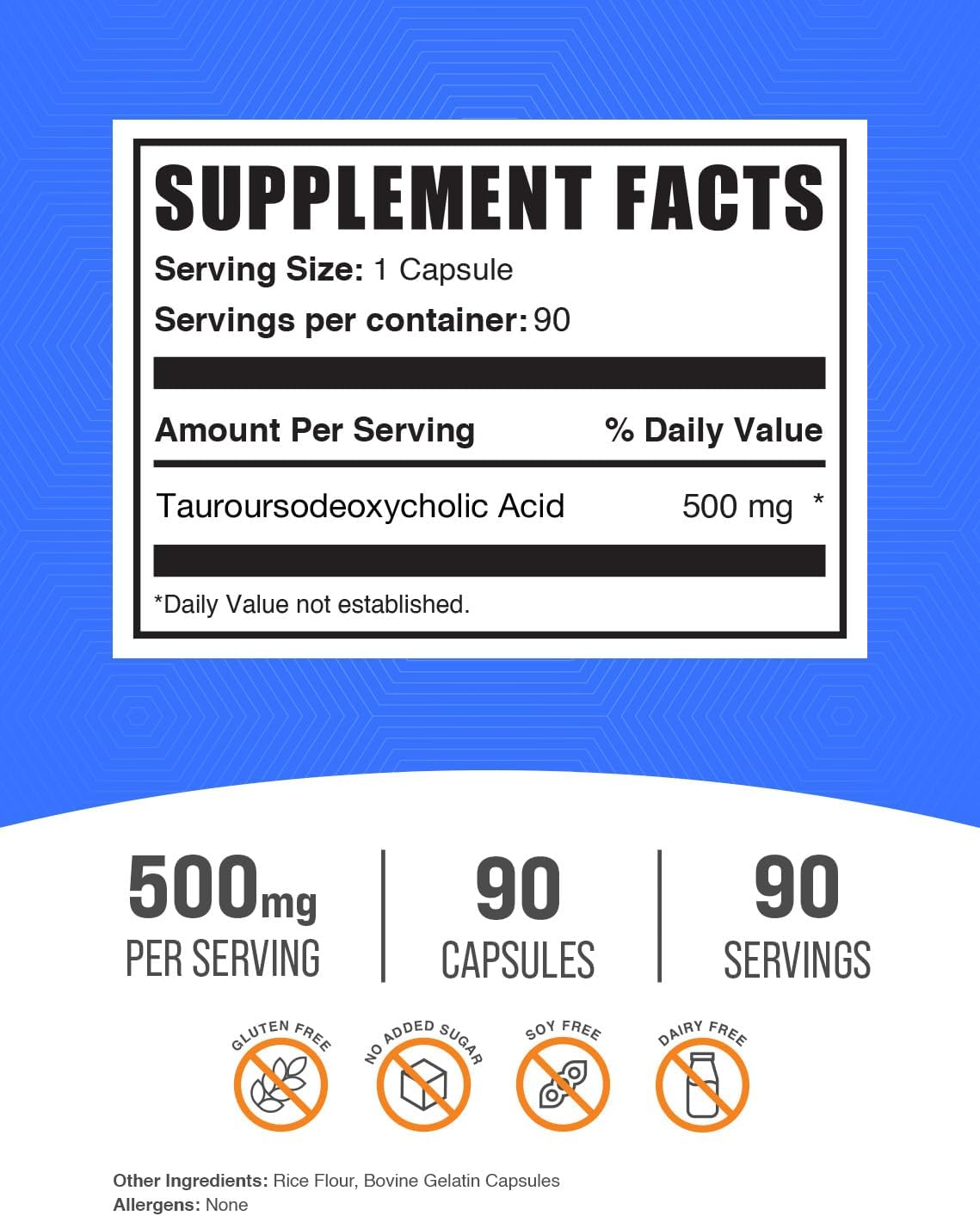 BulkSupplements.com TUDCA Capsules - Tauroursodeoxycholic Acid 500mg for Liver Support - Gluten-Free, 90 Capsules - görsel 2