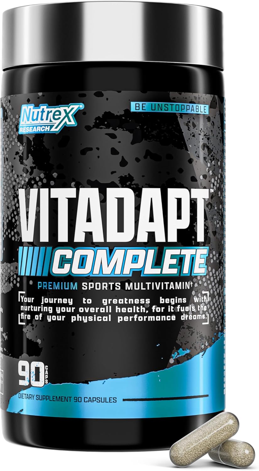 Nutrex Research Vitadapt Complete Sports Multivitamin for Men - 24 Vitamins, KSM-66 Ashwagandha & Minerals (90 Capsules) - görsel 1