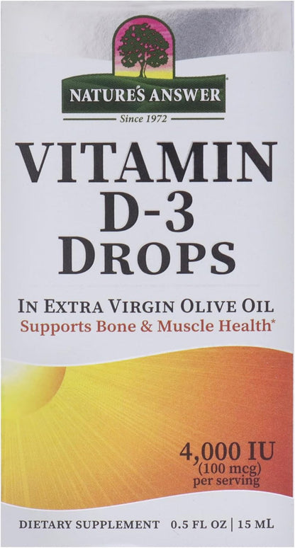 Nature's Answer Platinum Vitamin D3 4000 IU Liquid Drops, 15 ml
