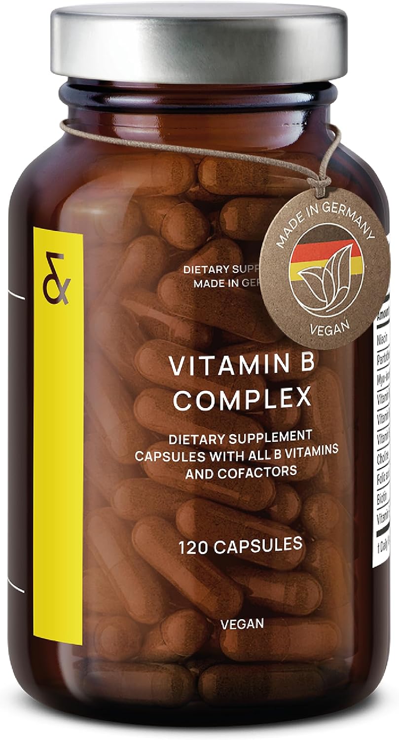 CLAV Vitamin B Complex - 120 Capsules - All 8 B Vitamins with Myo-Inositol & Choline - Supports Energy Metabolism - Vegan - Made in Germany - görsel 1