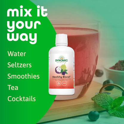 Dynamic Health Healthy Blend - Organic Superfruit Juice with Acai, Mangosteen, Noni, Maqui & Aloe Vera, 946 ml