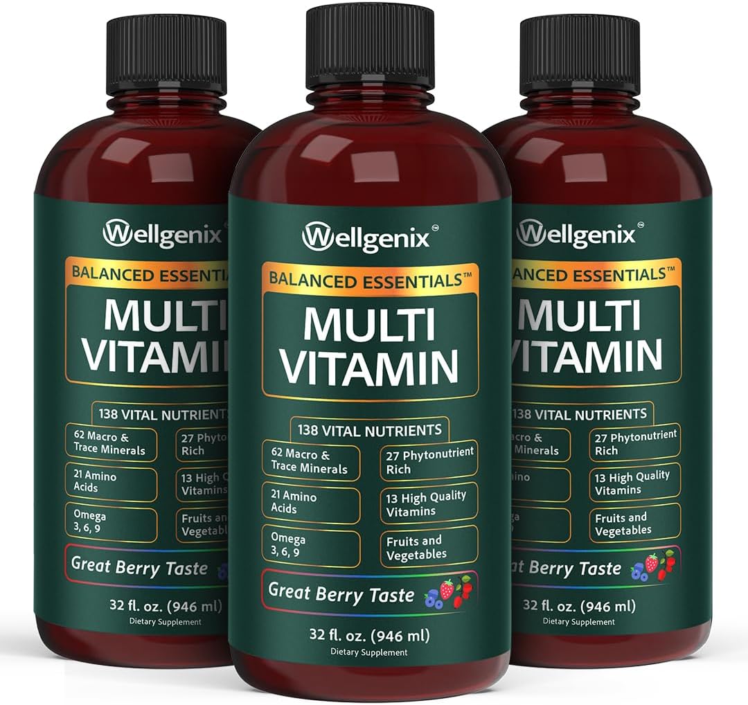 Wellgenix Balanced Essentials Liquid Multivitamin, 3-Pack (946 ml Each) - görsel 1