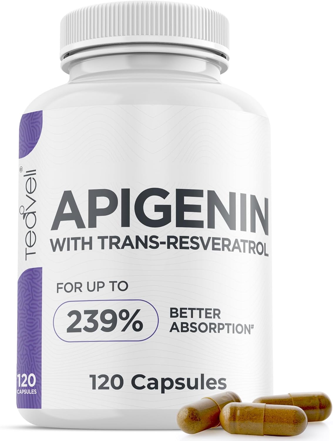 Advanced Apigenin Supplement with Resveratrol – 50mg Apigenin for Sleep Support, 120 Vegan Capsules - görsel 1