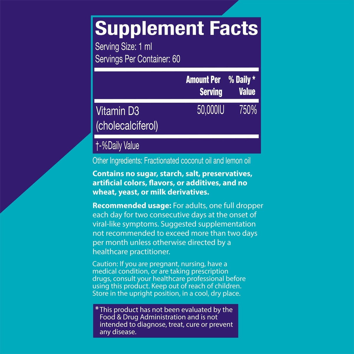 I'm Powered Two Day Vitamin D3 Drops - 50,000 IU per Serving, 60 ml Liquid Supplement - görsel 2