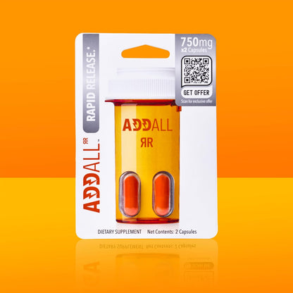 Addall Rapid Release Supplement (5 Pack) – Nootropic for Focus, Energy & Mental Clarity