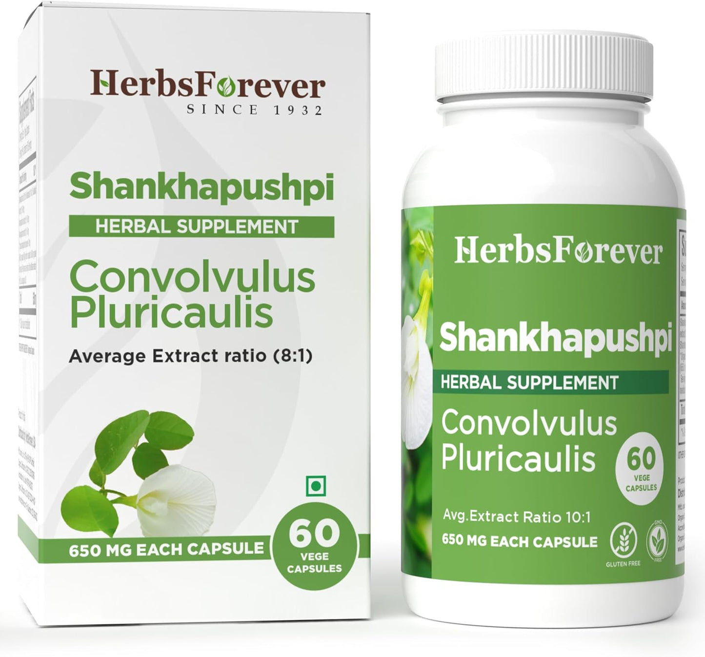 Herbsforever Shankhpushpi (Convolvulus pluricaulis) Extra Strength Extract - Traditional Brain Tonic & Mental Focus - 60 Vegan Capsules - görsel 4