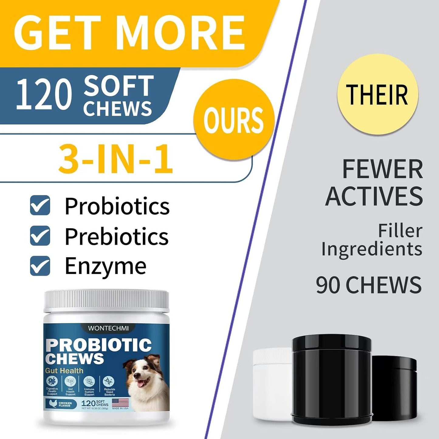 WONTECHMI Probiotics for Dogs – Chicken Flavour (120 Chews) - görsel 4
