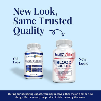 Research Verified Blood Booster - Blood Support Supplement with Hawthorn, Magnesium, Celery Seed, BioPerine - 360 Capsules