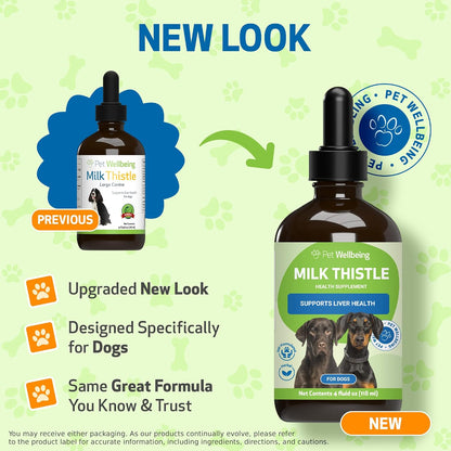 Pet Wellbeing Milk Thistle for Dogs – Organic Milk Thistle, Supports Healthy Liver Function & Detoxification – NASC Certified & Vet-Formulated – 118 ml Liquid