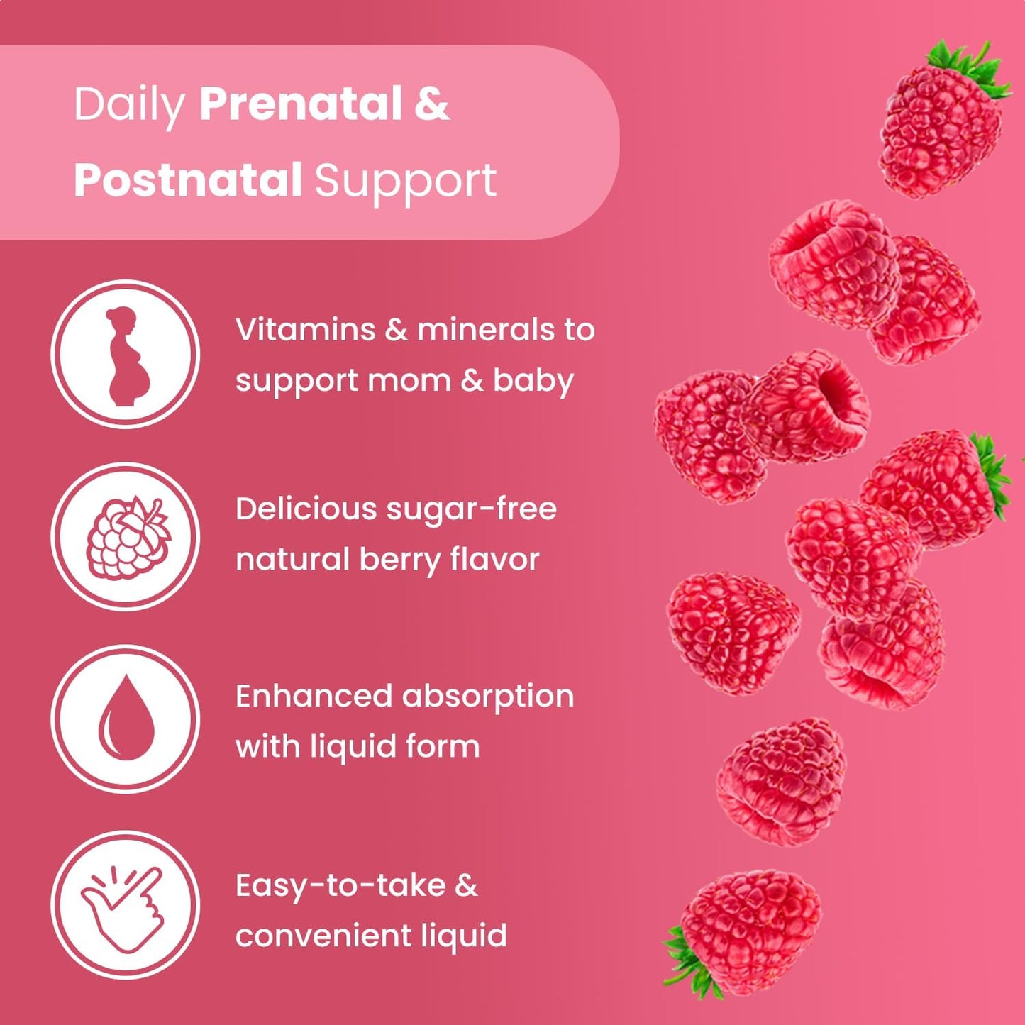 Mother's Promise Prenatal & Postnatal Multivitamin - Sugar Free Liquid with Folate, Choline & Organic Fruits for Preconception, Pregnancy & Nursing - Vegan - görsel 2