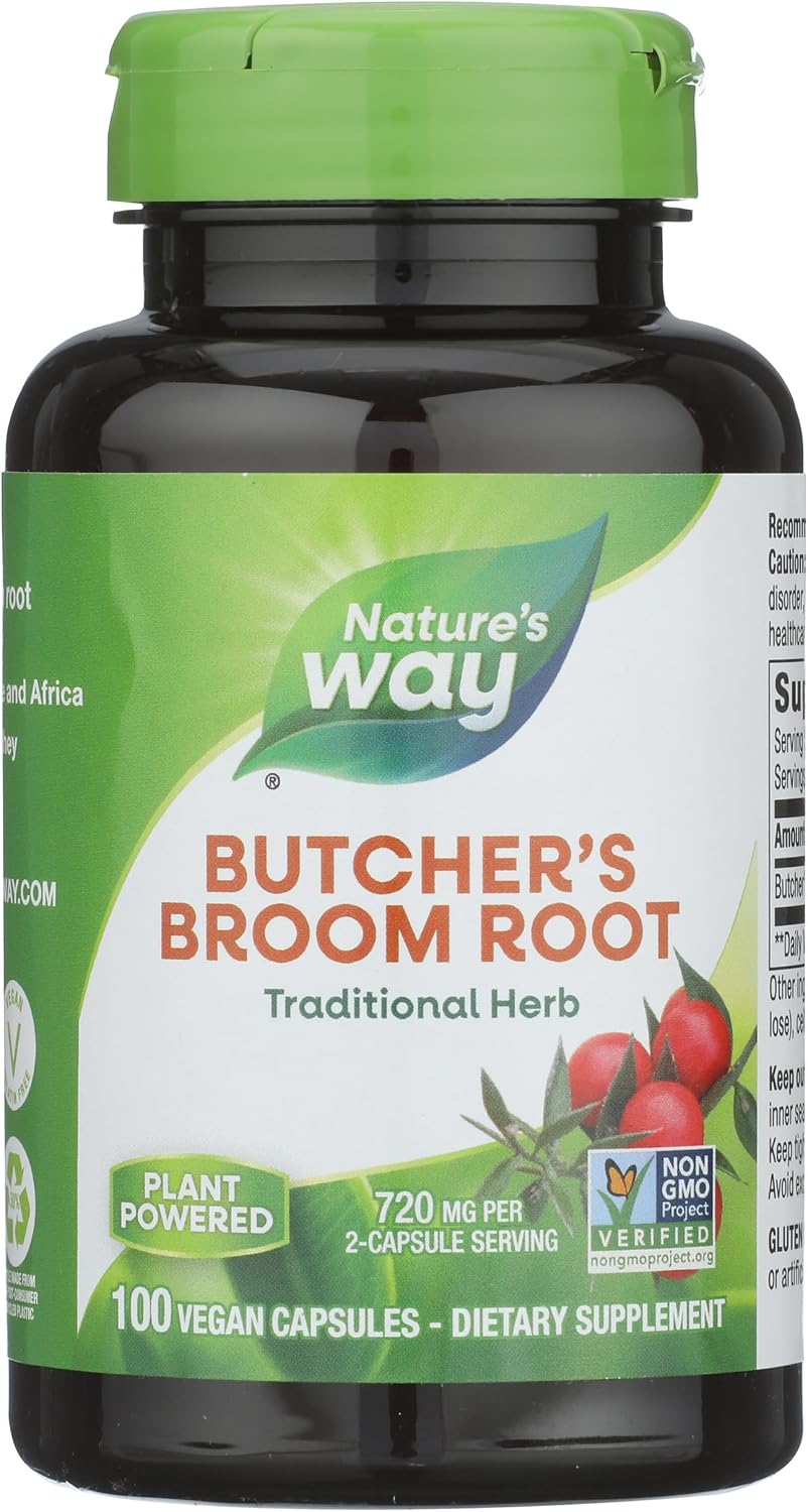 Nature's Way Butcher's Broom Root 470mg, 100 Capsules - görsel 1