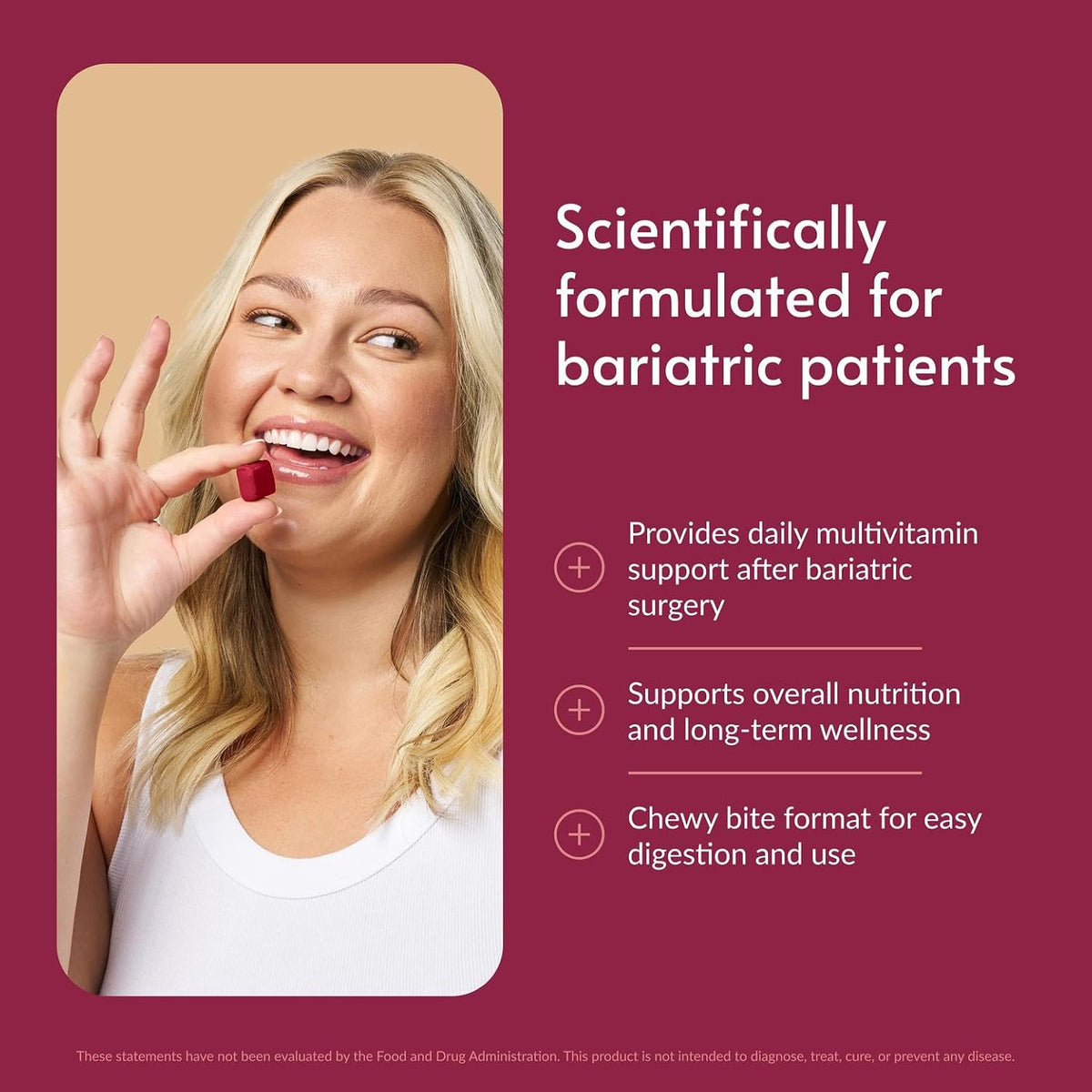 Bariatric Advantage Multi Chewy Bite - Dark Cherry - 60 Count - görsel 2