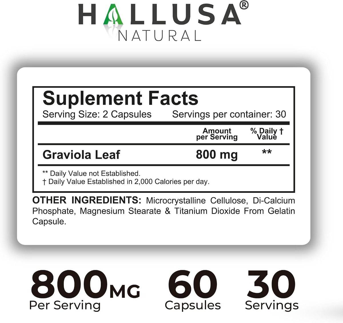 Graviola Soursop Capsules 800mg | Herbal Supplement for Antioxidant Support, Cellular Health, Skin Appearance & Digestive Comfort | 60 Capsules - görsel 6
