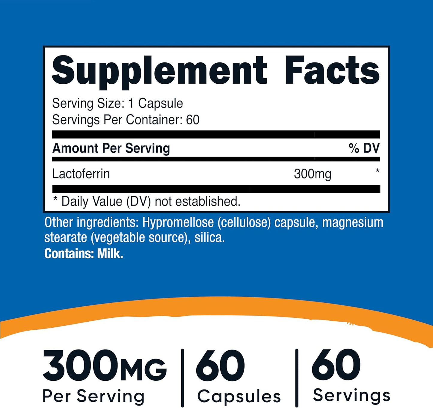 Nutricost Lactoferrin Capsules (300mg, 60 Capsules) – Gluten-Free, Non-GM, Vegetarian - görsel 2