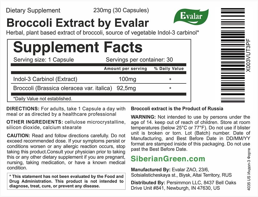 Evalar Broccoli Indol-3 Extract – 30 Capsules - görsel 2