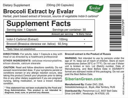 Evalar Broccoli Indol-3 Extract – 30 Capsules