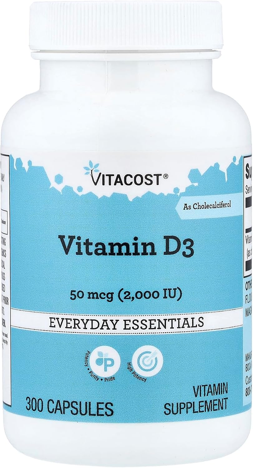 Vitacost Vitamin D3 (as Cholecalciferol) -- 2000 IU, 300 Capsules - görsel 1