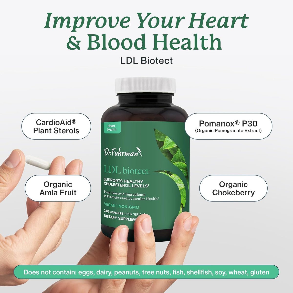 Dr. Fuhrman's LDL Biotect Cholesterol Lowering Supplement with Plant Sterols and Organic Extracts - 240 Capsules - görsel 4