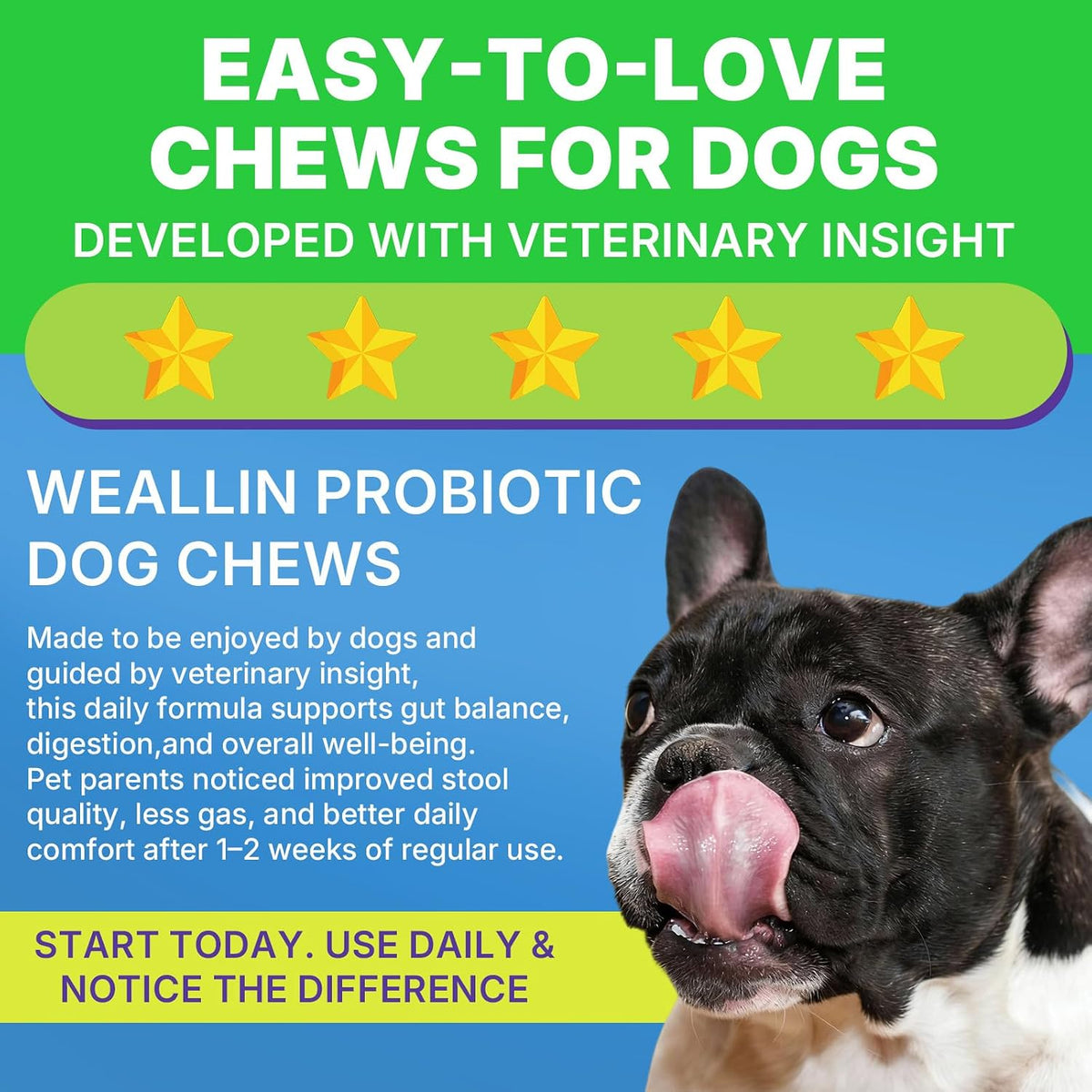 WEALLIN Probiotics for Dogs - 200 Soft Chews for Digestive Health, Itchy Skin Relief & Immune Support - görsel 6