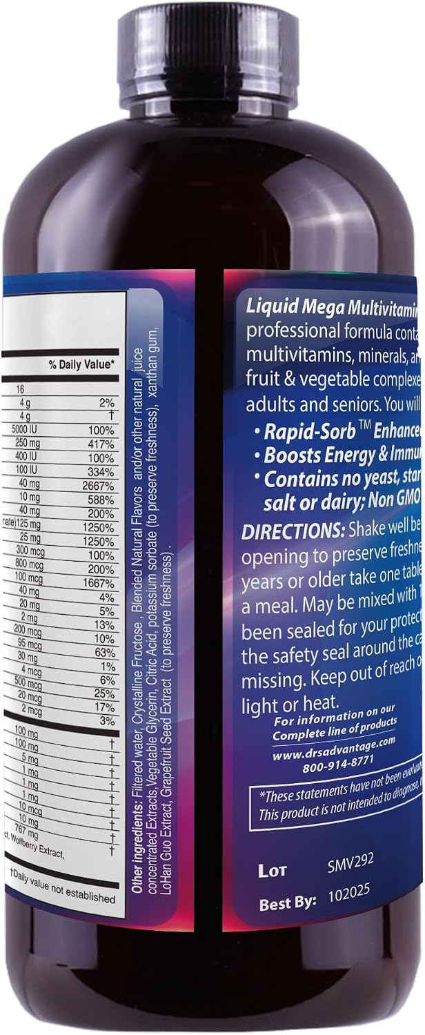 Liquid Mega MultiVitamins and Minerals 946ml - görsel 4