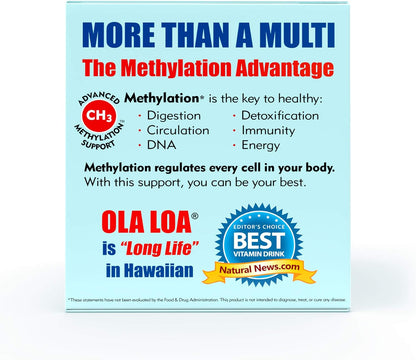 Ola Loa Energy Tropical Multivitamin Drink Mix - Amino Energy Powder, Gluten Free, Dairy Free, Caffeine Free - 30 Packets
