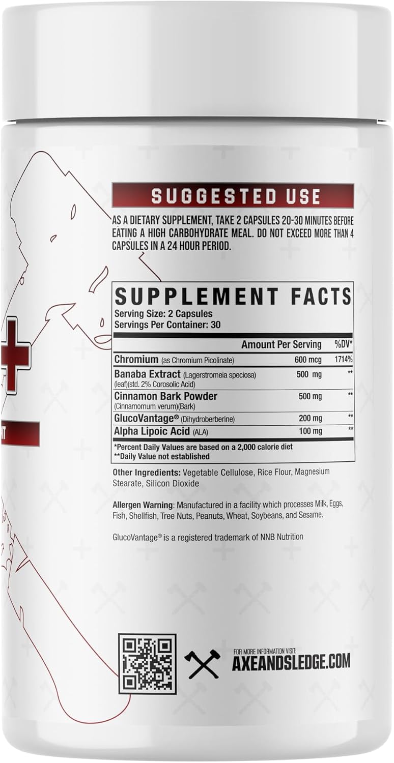 Axe & Sledge GDA+ Glucose Disposal Agent - Nutrient Absorption & Blood Glucose Support, 30 Servings - görsel 2