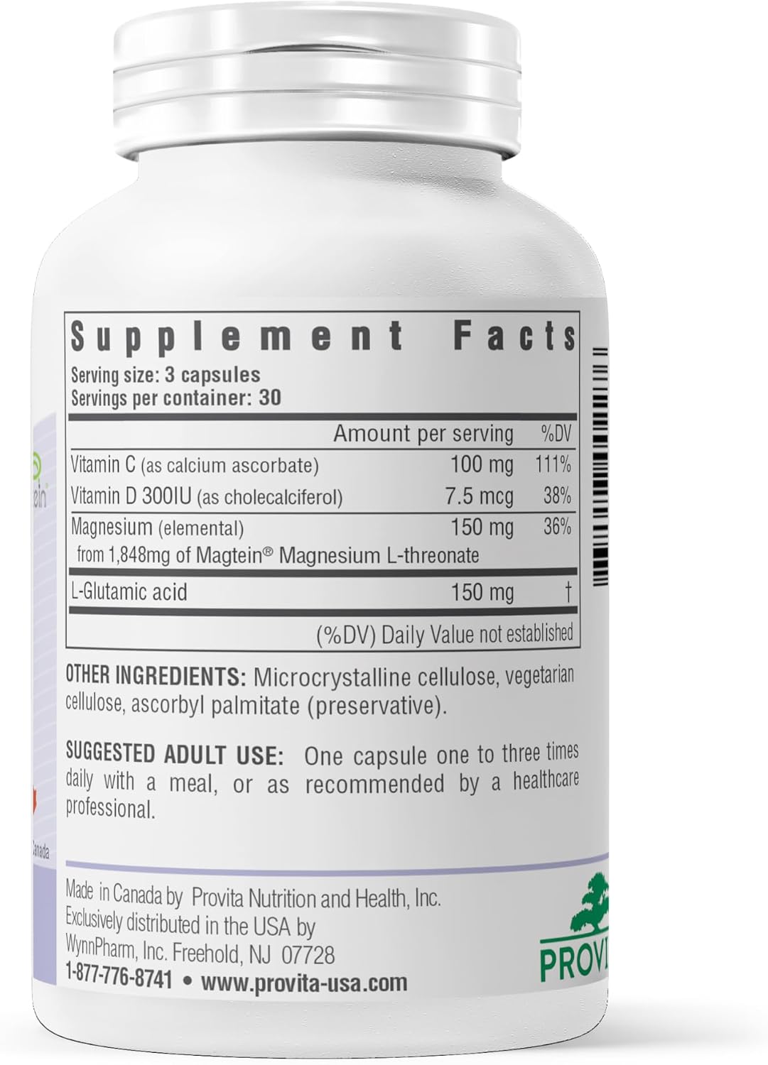 Provita Magnesium L-Threonate – Brain Health & Cognitive Function – Vegan Capsules – 50mg Elemental Magnesium - görsel 6