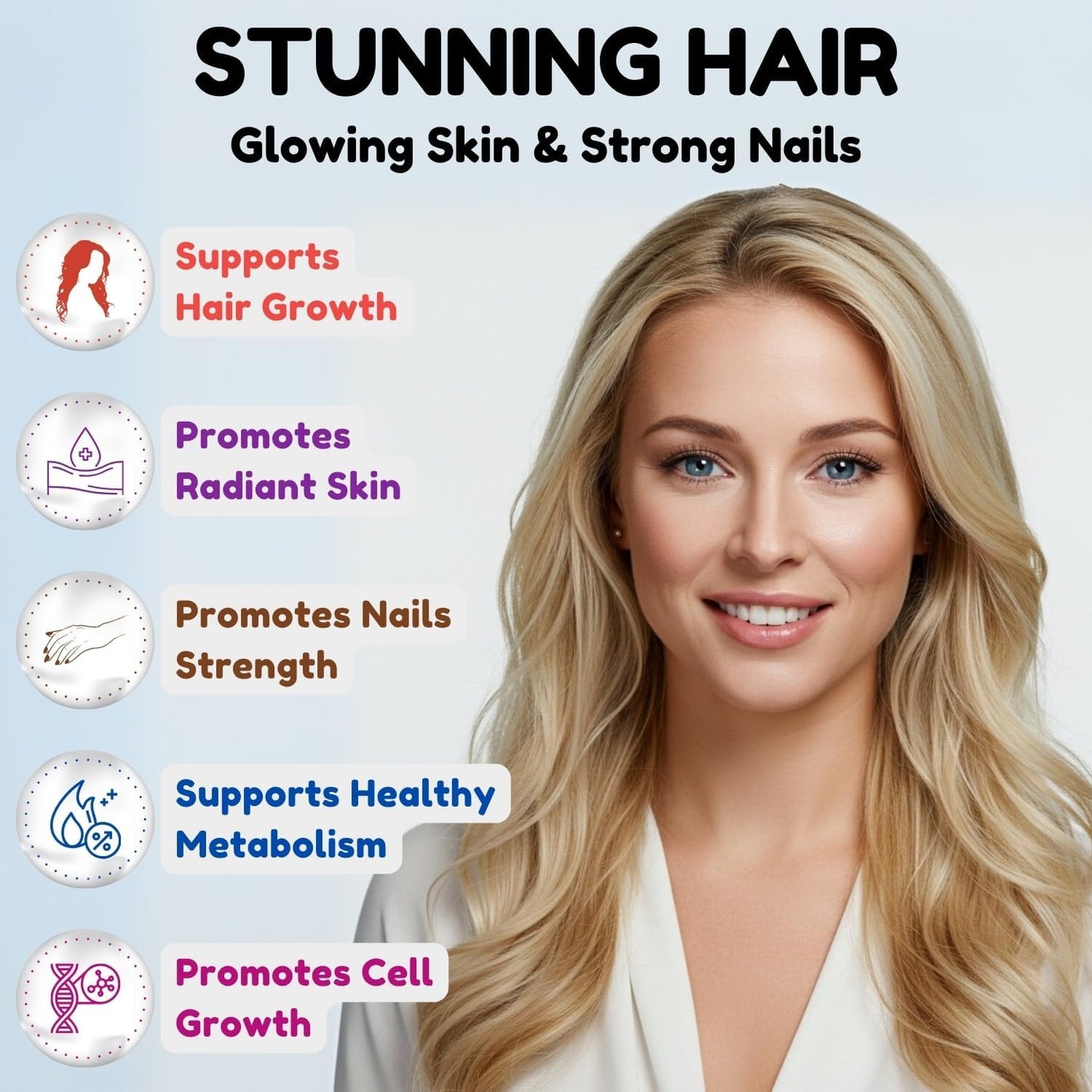 SHIFAA NUTRITION Vegan Biotin Gummies - 5000 mcg, 90 Gummies - Hair, Skin and Nails Support - görsel 4