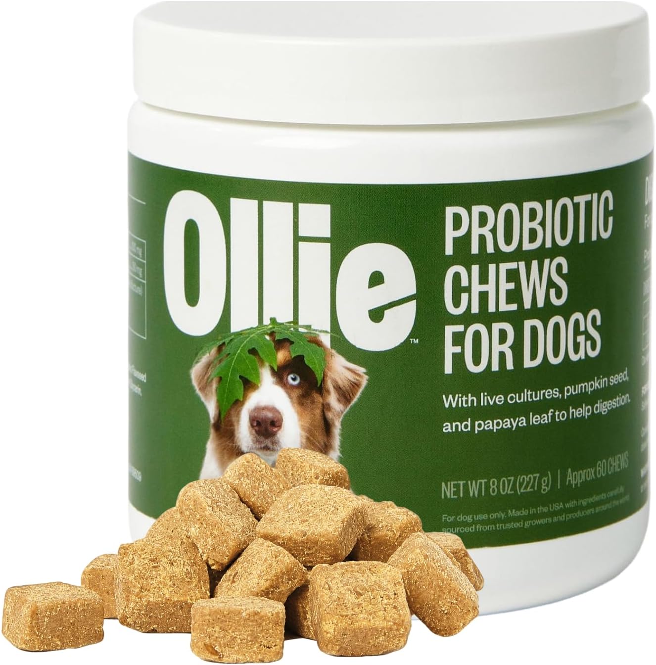 Ollie Belly Rubs Probiotic Dog Chews for Digestive Health, 60 Chews - görsel 1
