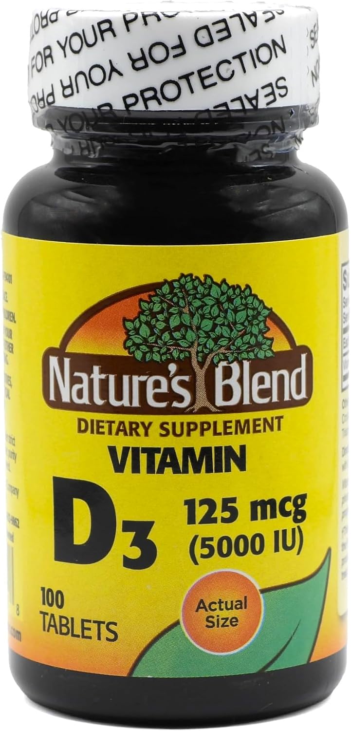 Nature's Blend Vitamin D3, 5000 IU, 100 Tablets - görsel 1