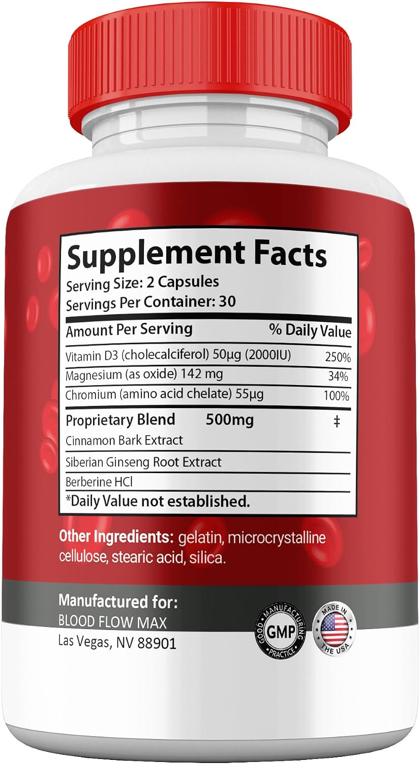 Blood Flow Max (2-Pack) - Maximum Strength Supplement Capsules - görsel 4