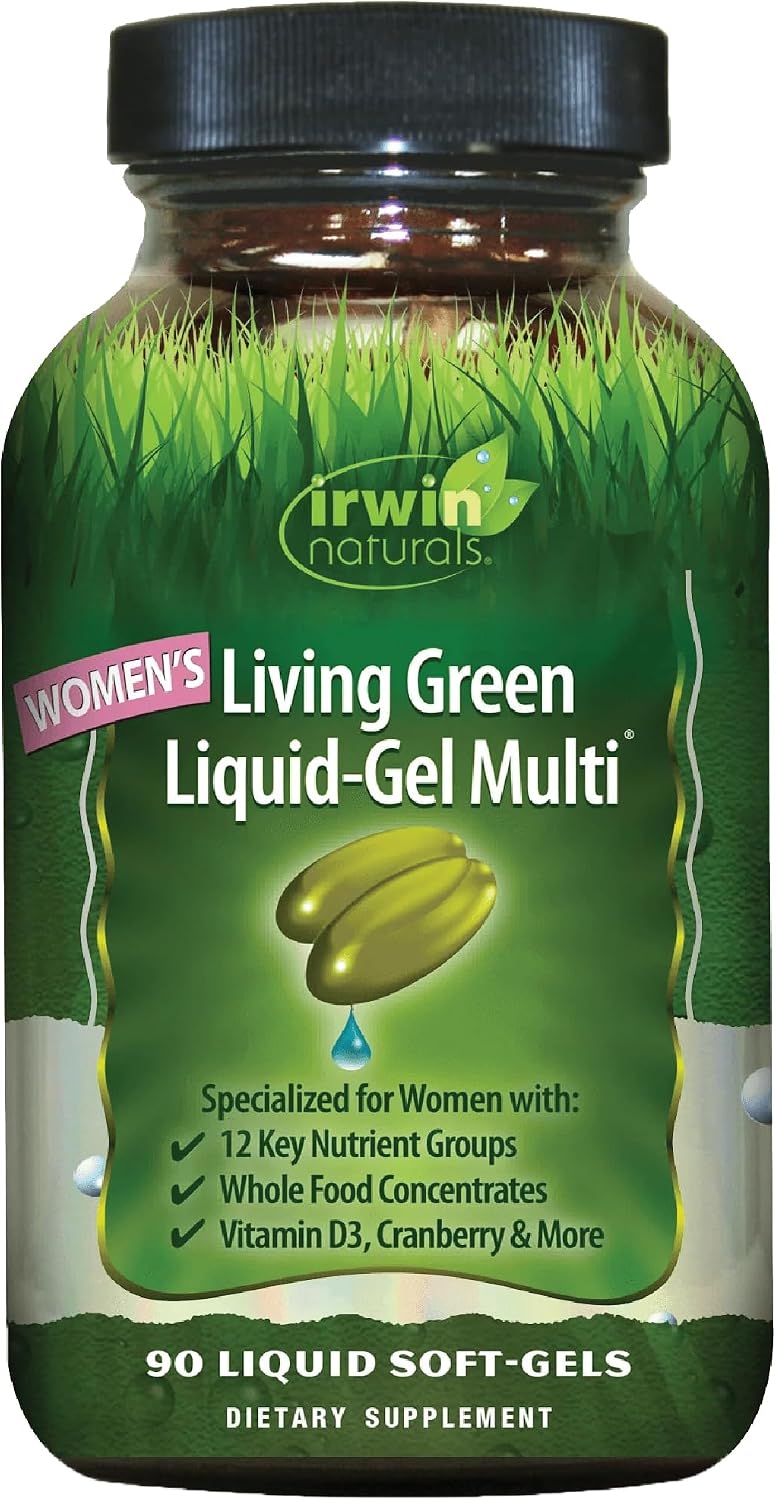 Irwin Naturals Women's Living Green Liquid-Gel Multivitamin - 90 Softgels - görsel 1