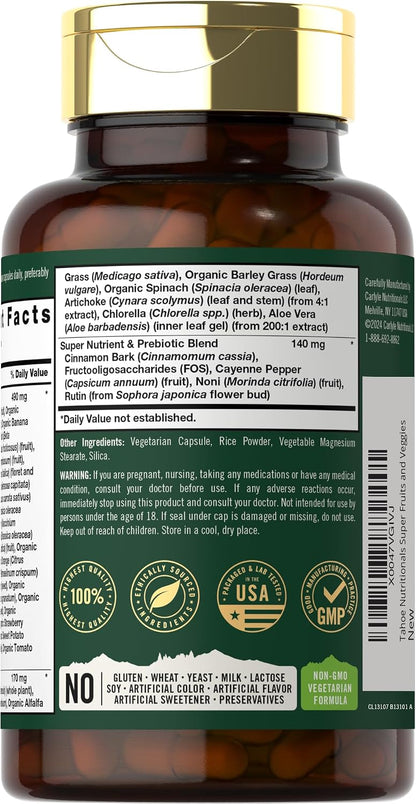 Tahoe Nutritionals Super Fruits and Veggies Capsules - 90 Count – Image 3