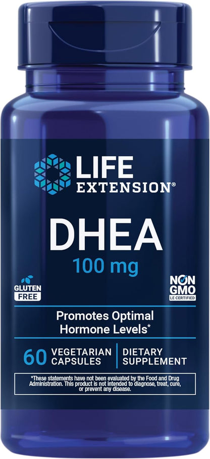 Life Extension DHEA 100 mg Vegetarian Capsules, 60 Count