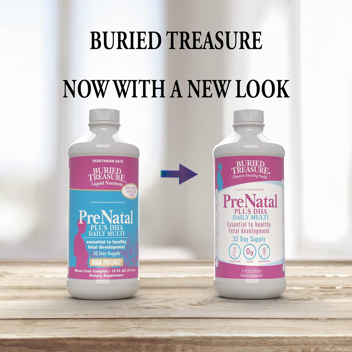 Buried Treasure Prenatal Plus DHA Complete, 16 oz Orange Banana Flavour - görsel 2