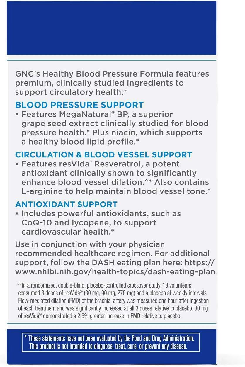 GNC Preventive Nutrition Healthy Blood Pressure Formula – 90 Capsules - görsel 4