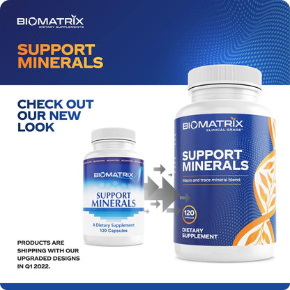 BioMatrix Chelated Mineral Supplement – Iron-Free, Calcium, Magnesium, Zinc, Vitamin D3, Copper & Iodine – Vegetarian Capsules, 30-Day Supply