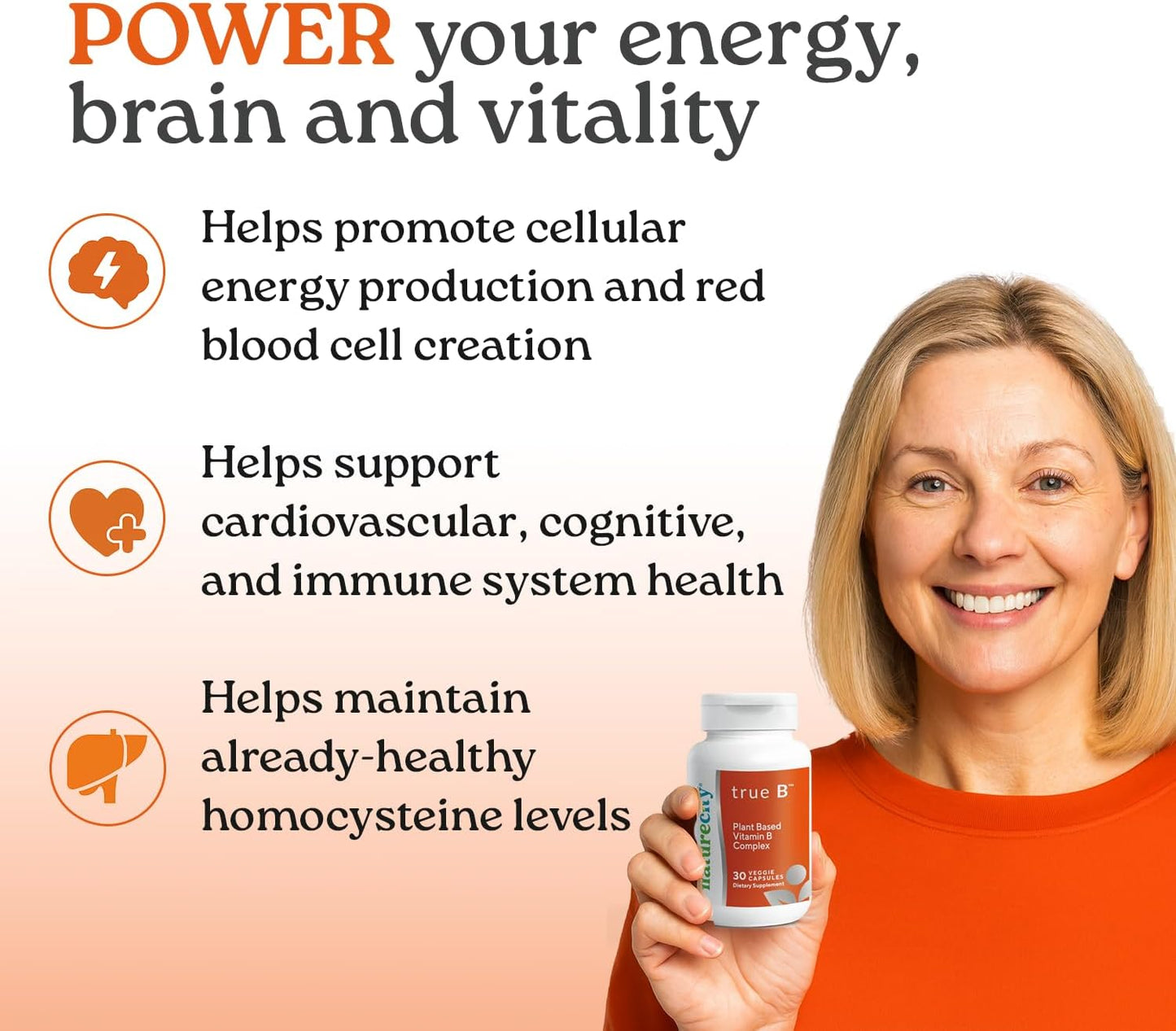 NatureCity True-B Plant-Based Super B Vitamin Complex – 30 Veggie Capsules - görsel 3