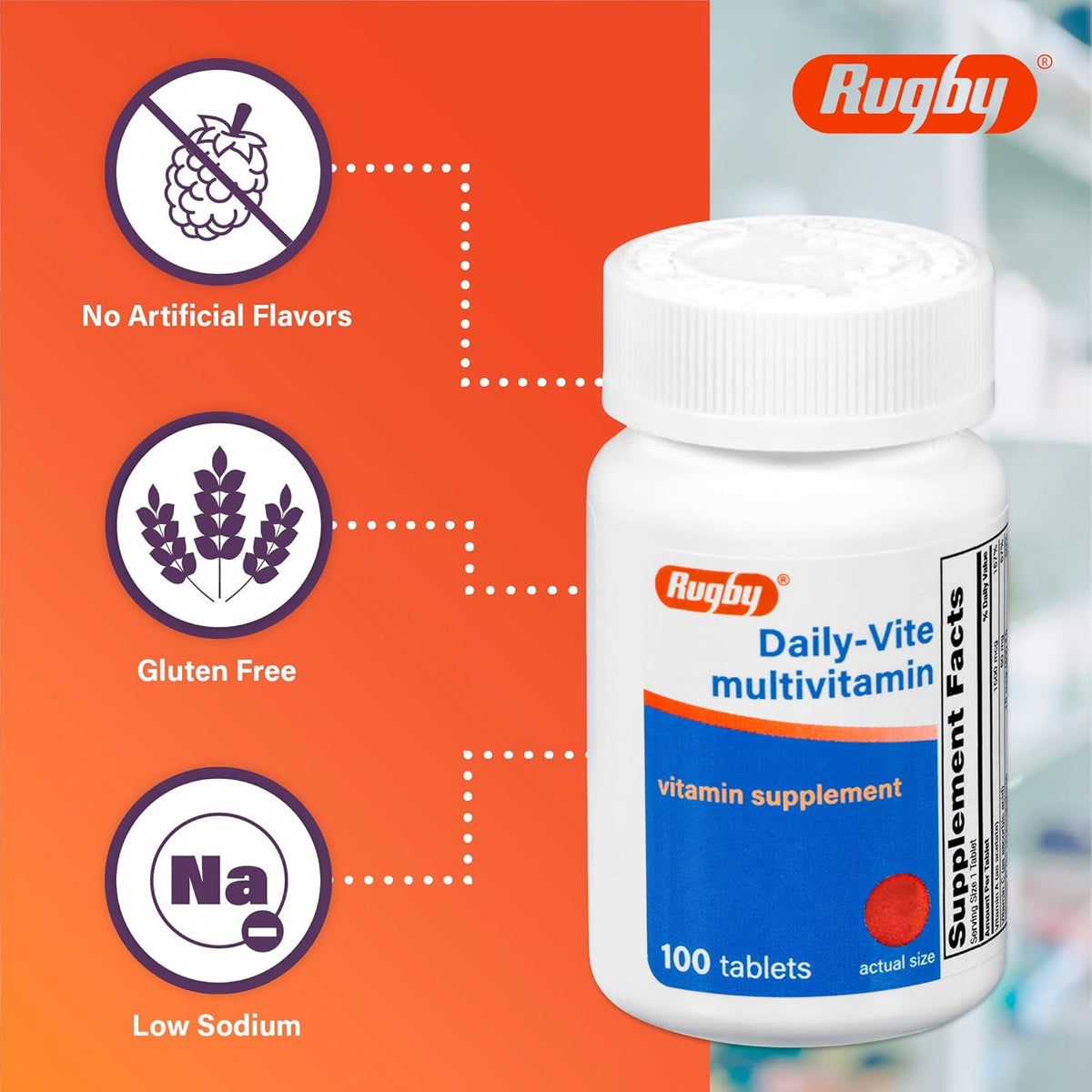 Rugby Daily-Vite Multivitamin – Daily Vitamin Supplement – 100 Tablets (2 Pack) - görsel 5