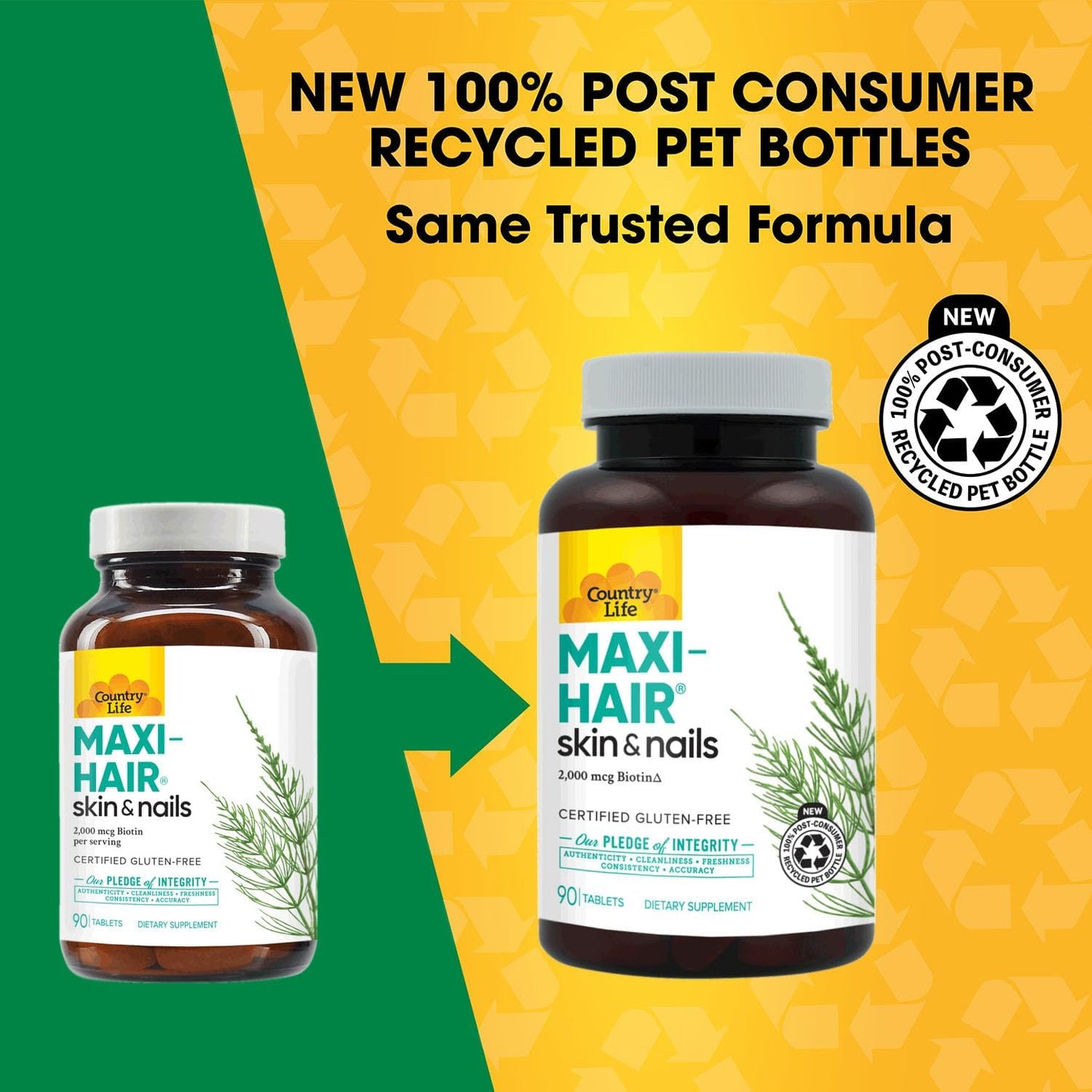 Country Life Maxi-Hair Food Supplement, Biotin 2000mcg, 90 Tablets - görsel 2