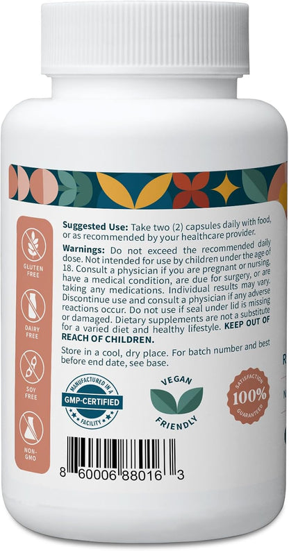 Pattern Wellness Maca Root Extract 20:1 - 500mg Per Serving - Tri-Colour Blend - 60 Vegan Capsules