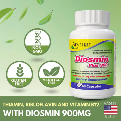 Arymar Diosmin Plus 900 – Circulatory Support – 60 Capsules