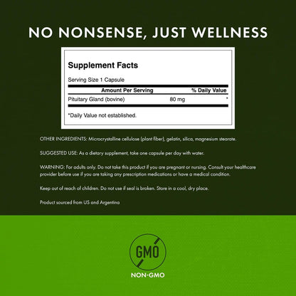 Swanson Raw Pituitary Glandular 80 mg 60 Capsules (2 Pack)