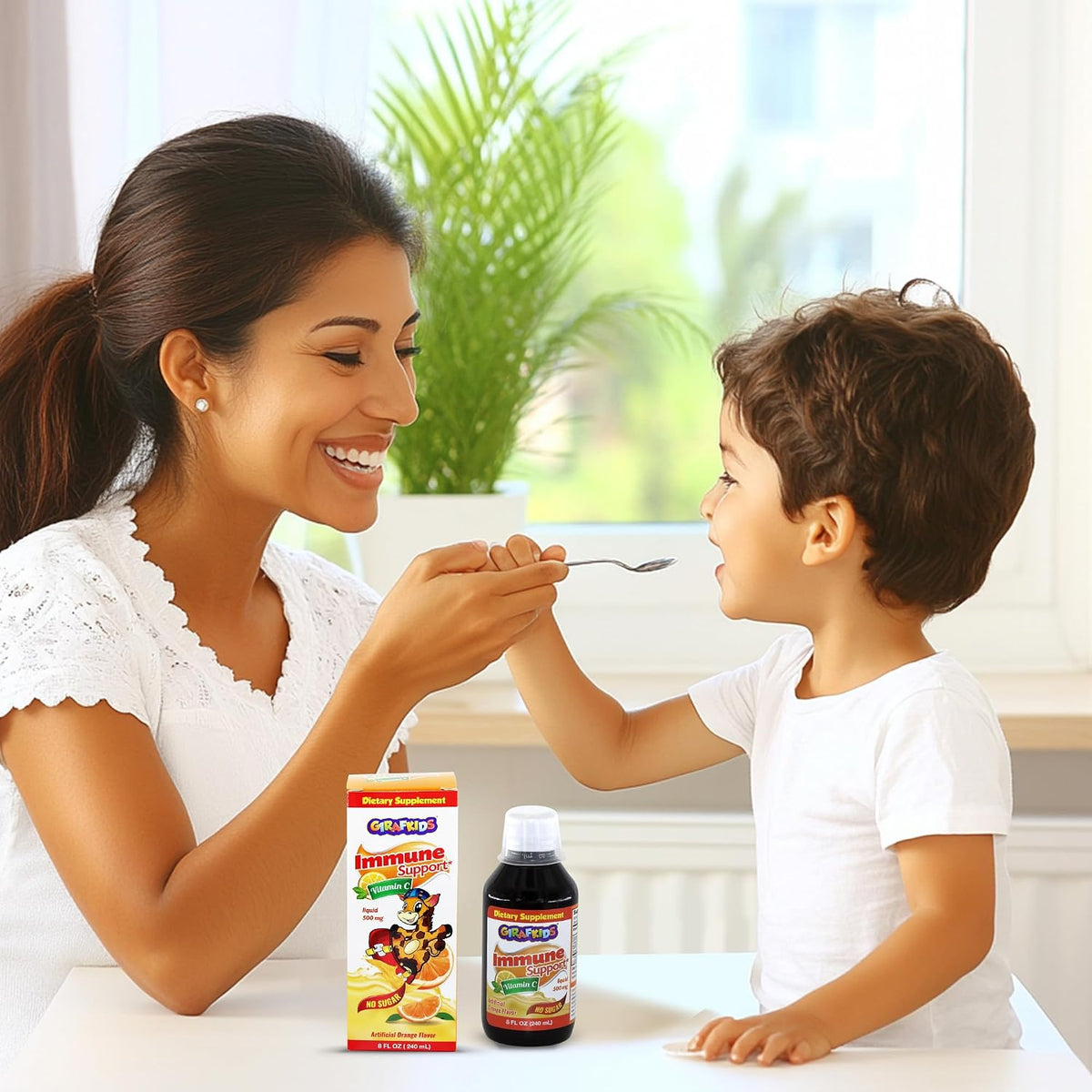 GirafKids Liquid Vitamin C for Children Aged 4+ | 8 fl oz, 500mg | Sugar-Free Formula with Safe, Premium Ingredients | Delicious Orange Flavour | Immune Support & Energy Boost - görsel 7