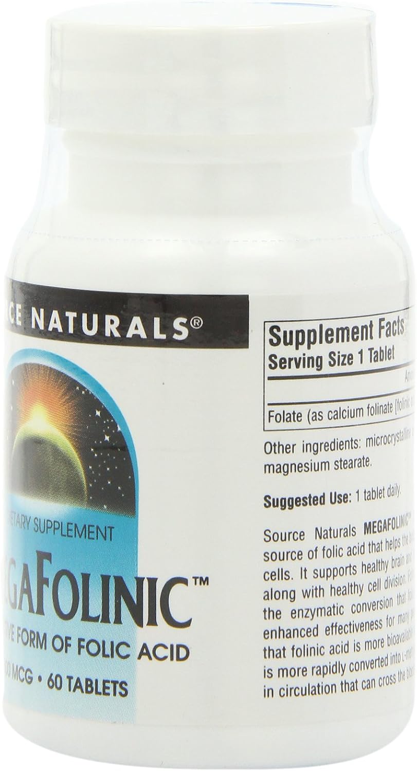 Source Naturals MegaFolinic – 60 Tablets (Pack of 2) - görsel 1